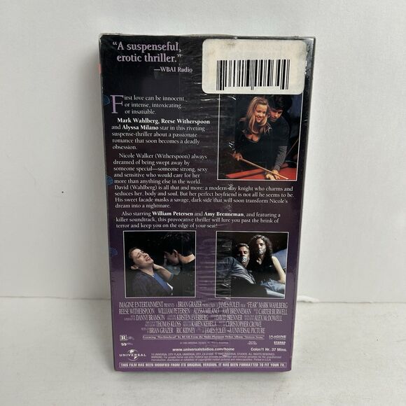 FEAR (vhs) Reese Witherspoon, Mark Wahlberg, Milano. NEW. Sealed. Thriller. Rare - Picture 2 of 6